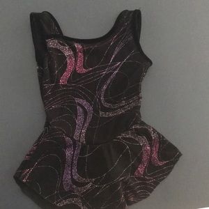 Black patterned practice figure skating dress
